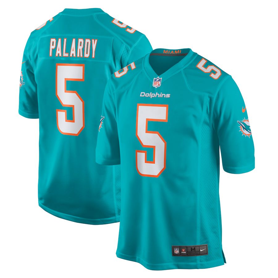 Men Miami Dolphins #5 Michael Palardy Nike Green Game NFL Jersey